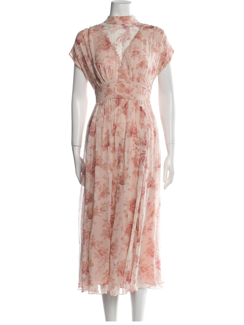 Gorgeous 100% Silk Kate Spade x Madison Ave Pink Floral Dress Sz 12